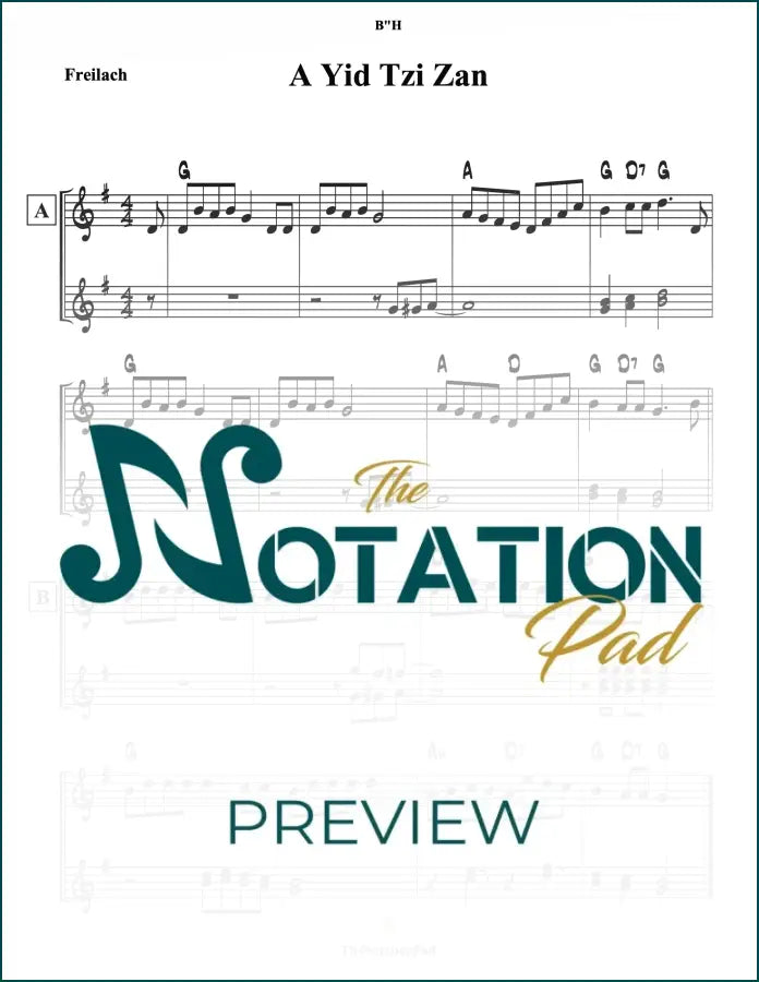 A Yid Tzi Zan 2-Liner Sheet Music