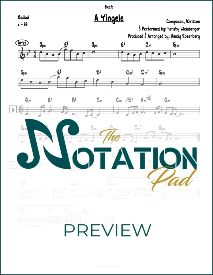 A Yingele - Hershy Weinberger Lead Sheet Sheet Music