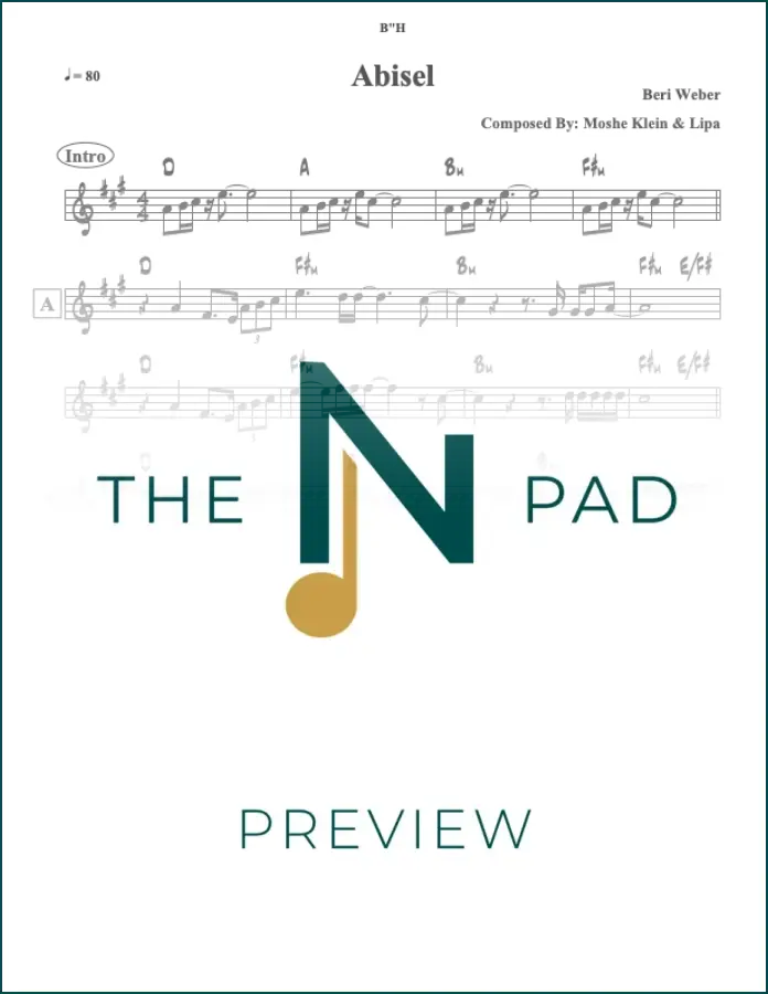 Abisel - Beri sheet music by The Notation Pad, featuring musical notation on a printed lead sheet.
