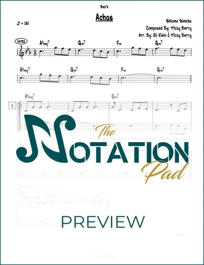 Achas He - Shlomo Simcha 2-Liner Sheet Music