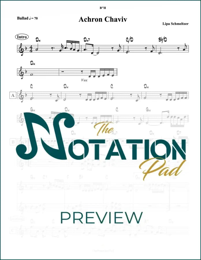 Achron Chaviv - Lipa 2-Liner Sheet Music