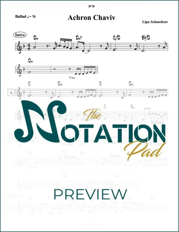 Achron Chaviv - Lipa Lead Sheet Sheet Music