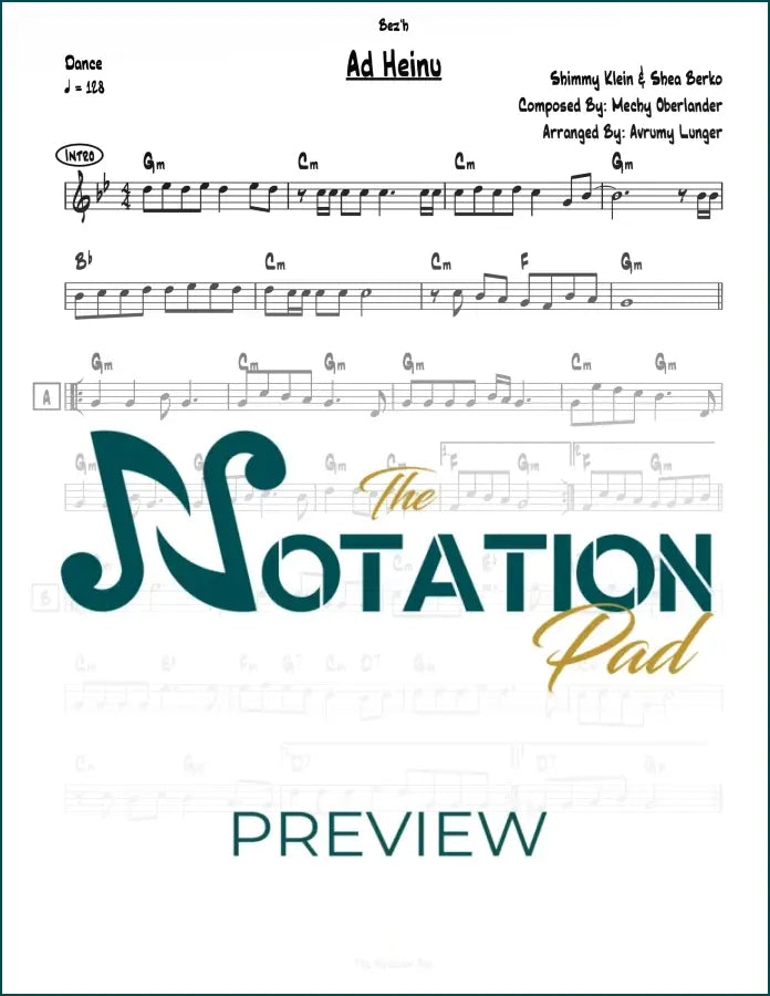 Ad Heinu - Berko - Klein Lead Sheet Sheet Music