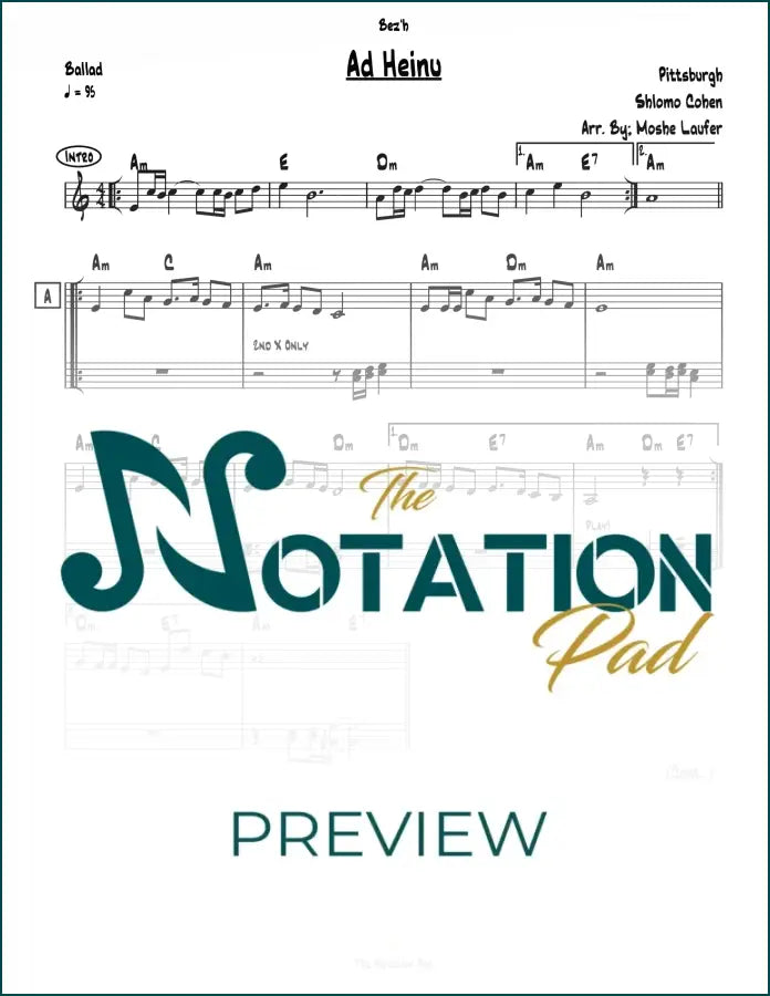 Ad Heinu - Pittsburgh 2-Liner Sheet Music