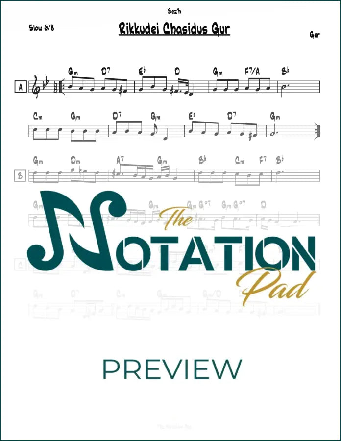 Adam Harishon Niggun Lead Sheet Sheet Music