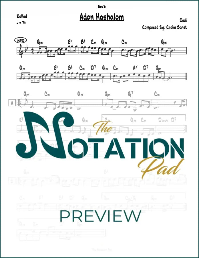 Adon Hashalom Lead Sheet Sheet Music