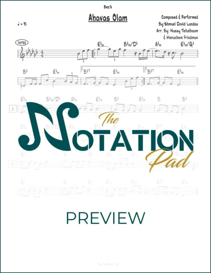 Ahavas Olam - Shmuel Dovid Landau - Lead Sheet - Sheet Music