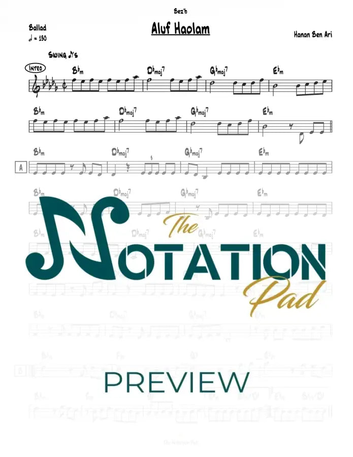 Aluf Haolam Lead Sheet Sheet Music