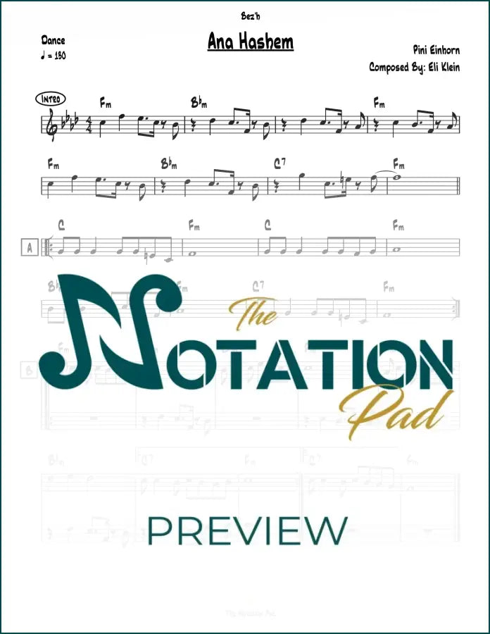 Ana Hashem Einhorn 2 Liner Sheet Music