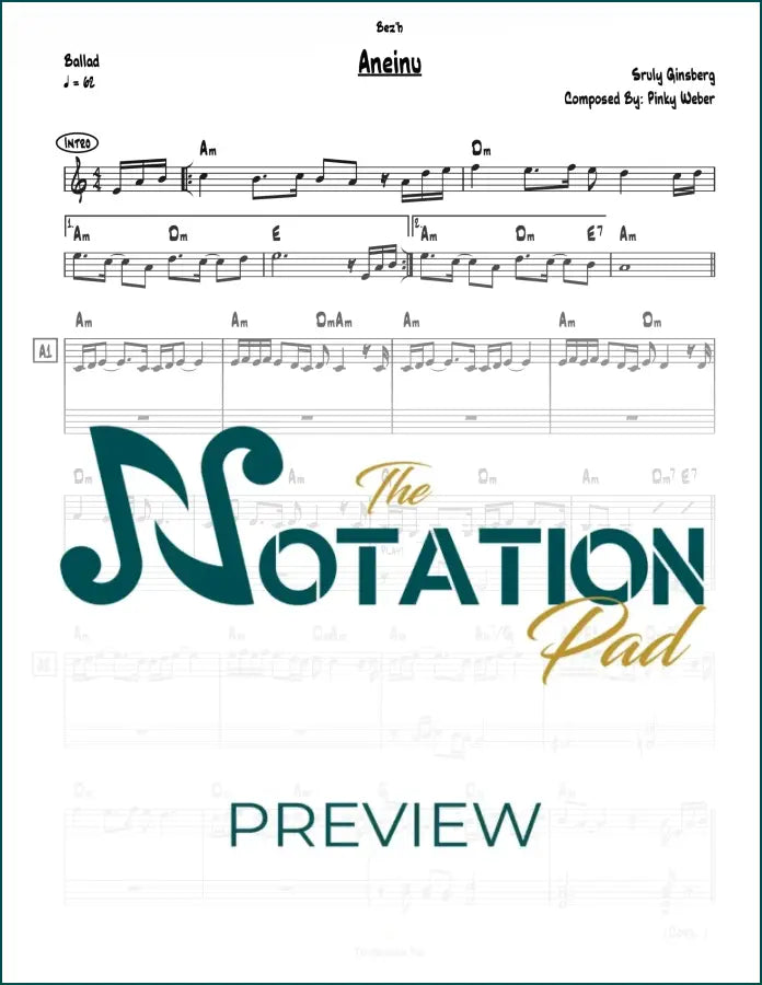 Aneinu 2-Liner Sheet Music
