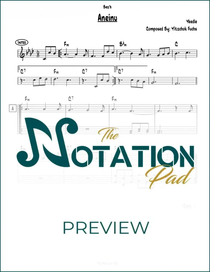 Aneinu 2-Liner Sheet Music
