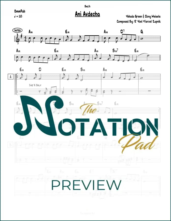 Ani Avdecha 2-Liner Sheet Music