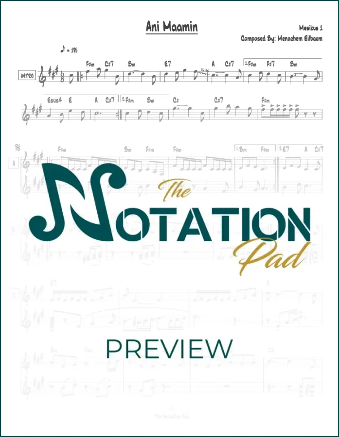 Ani Maamin - Mesikus - 2-Liner - Sheet Music