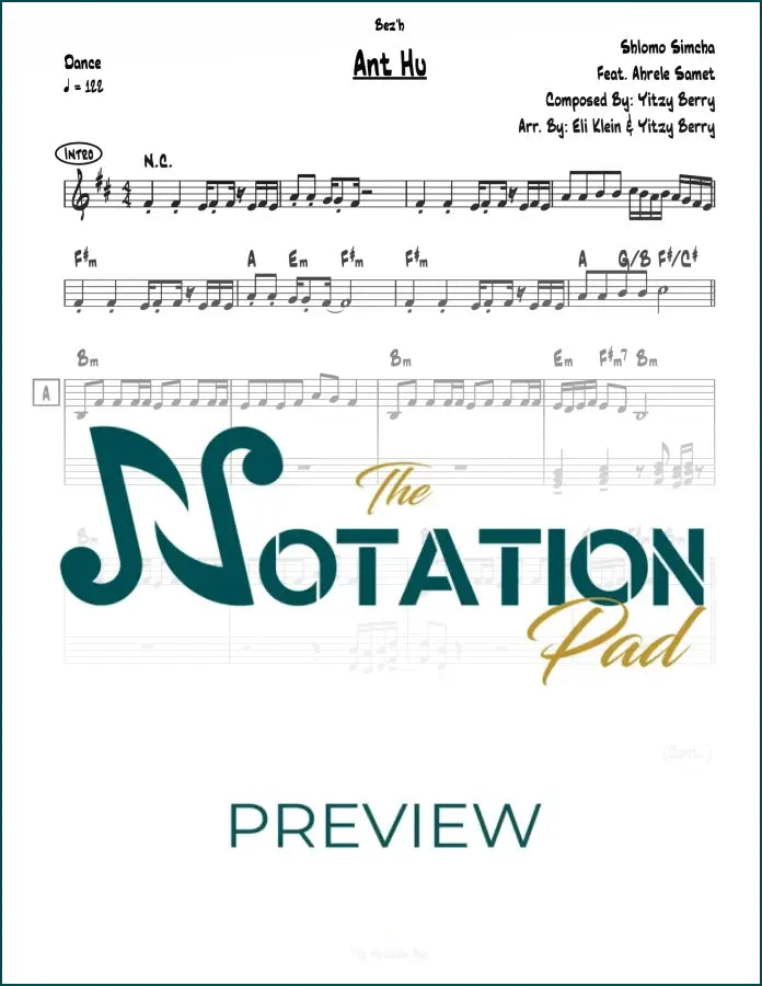 Ant Hu - Shlomo Simcha 2-Liner Sheet Music