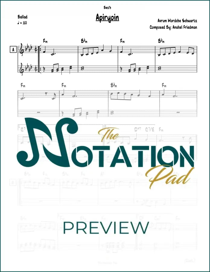 Apiryoin - Avrum Mordche 2-Liner Sheet Music