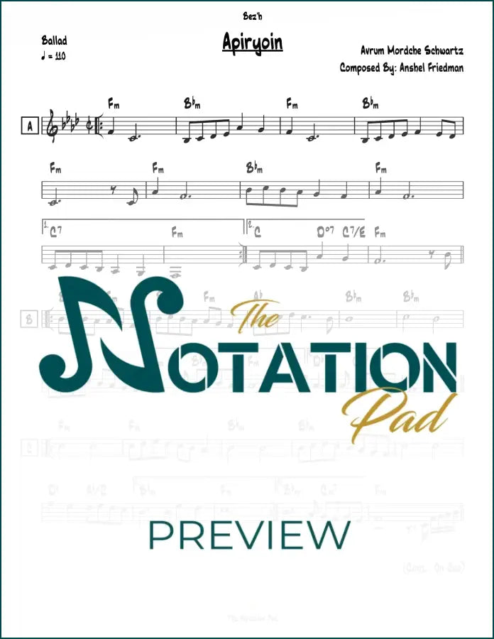 Apiryoin - Avrum Mordche Lead Sheet Sheet Music