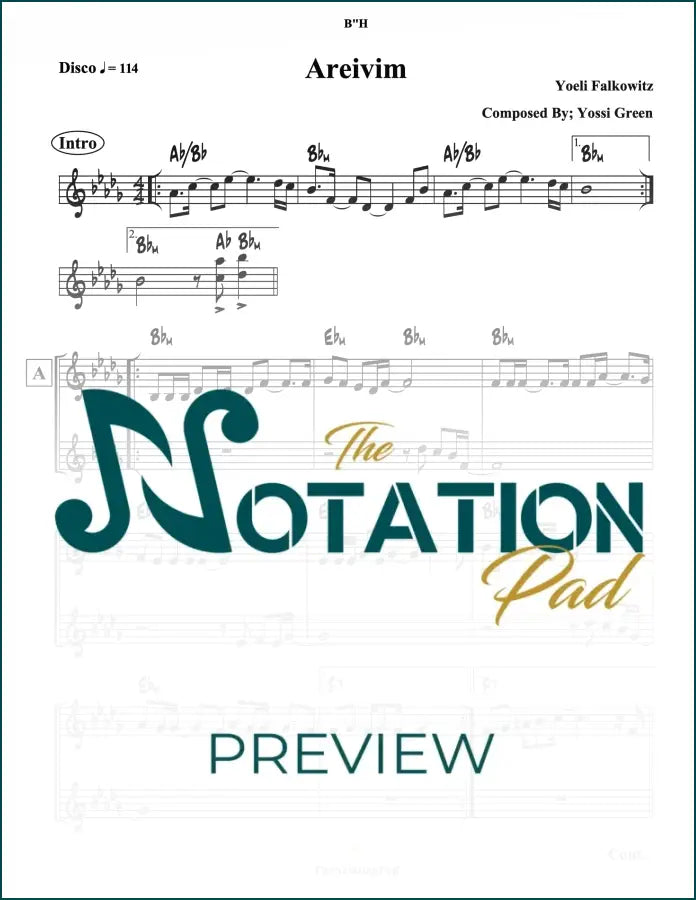 Areivim Falkowitz 2 Liner Sheet Music