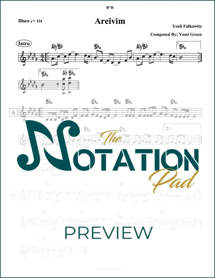 Areivim Falkowitz Lead Sheet Sheet Music
