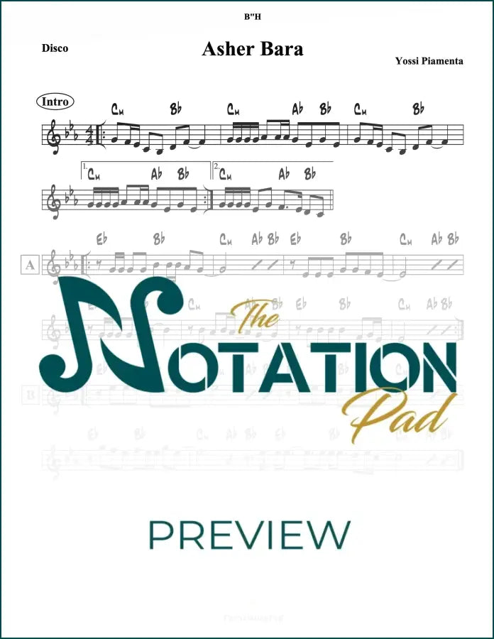 Asher Bara - Piamenta Lead Sheet Sheet Music