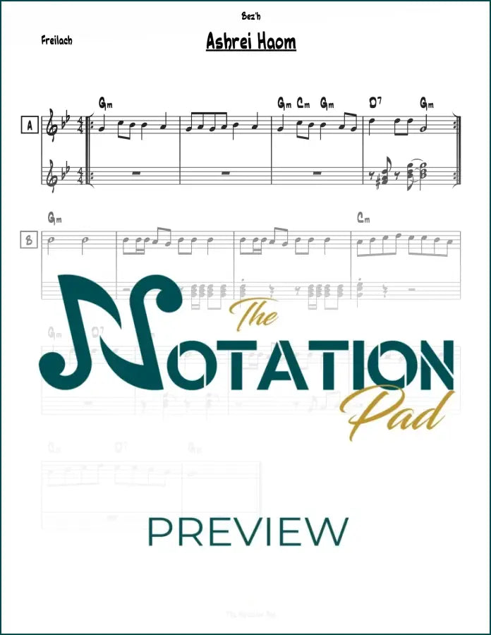 Ashrei Haom 2-Liner Sheet Music