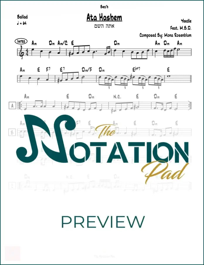 Ata Hashem Lead Sheet Sheet Music