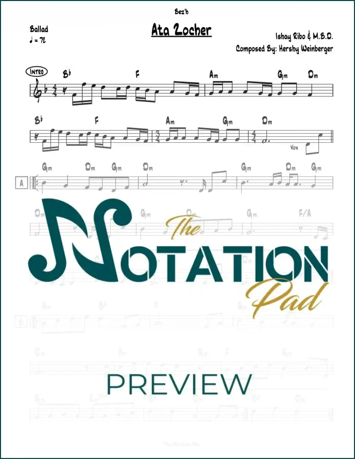 Ata Zocher Lead Sheet Sheet Music