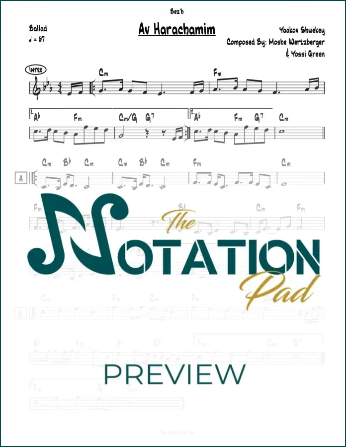 Av Harachamim - Shwekey Lead Sheet Sheet Music