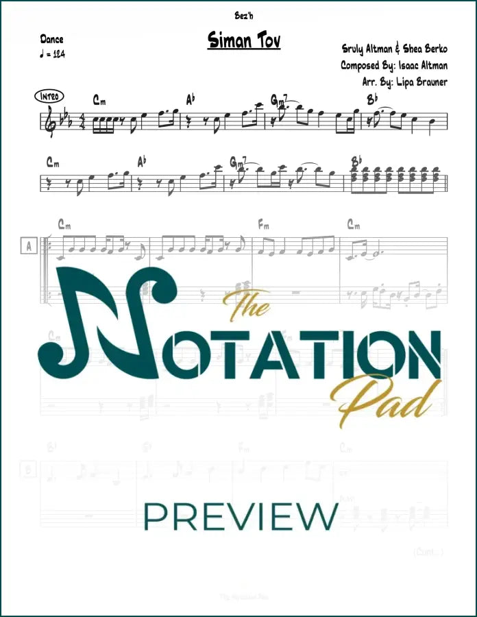 Siman Tov - Altman 2-Liner Sheet Music