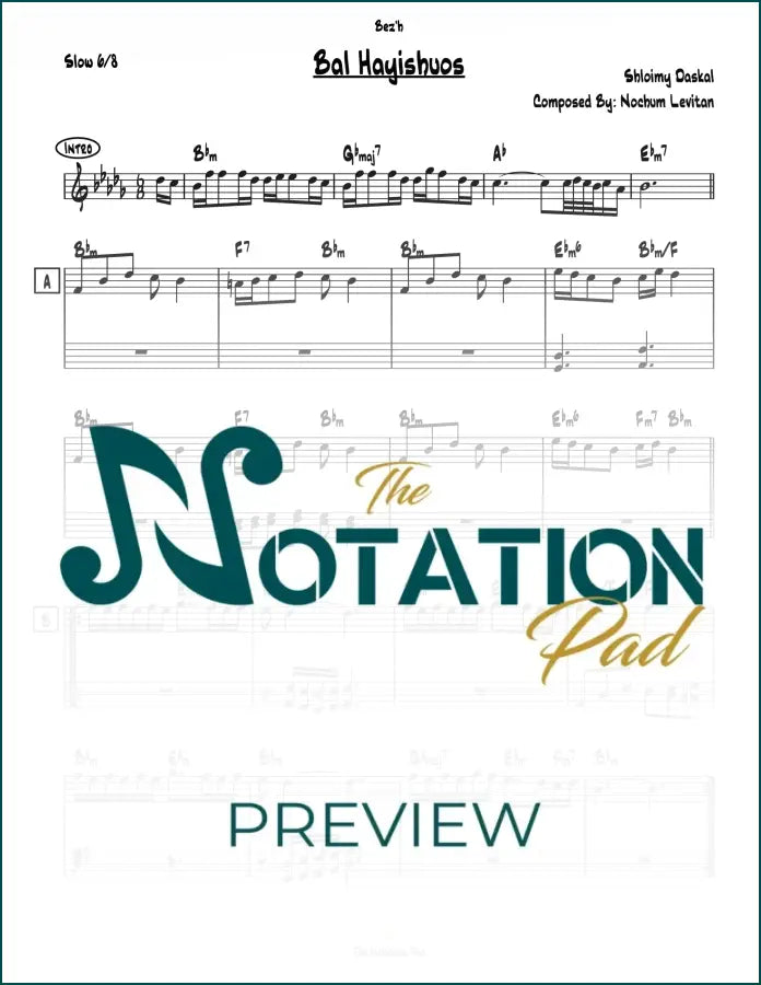 Baal Hayeshuos 2-Liner Sheet Music