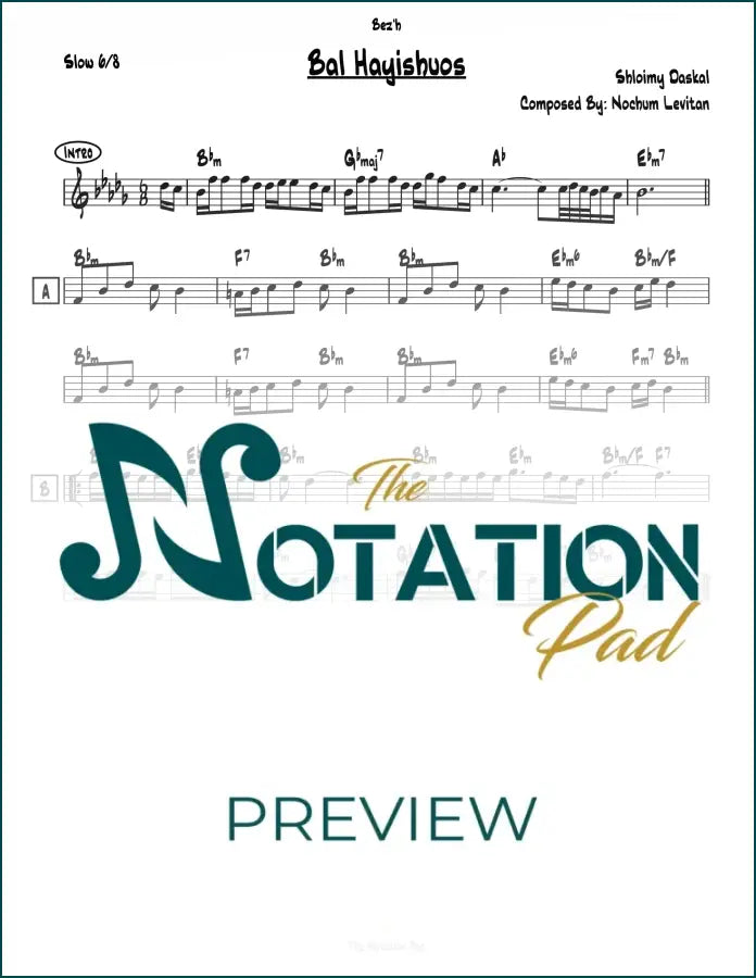 Baal Hayeshuos Lead Sheet Sheet Music