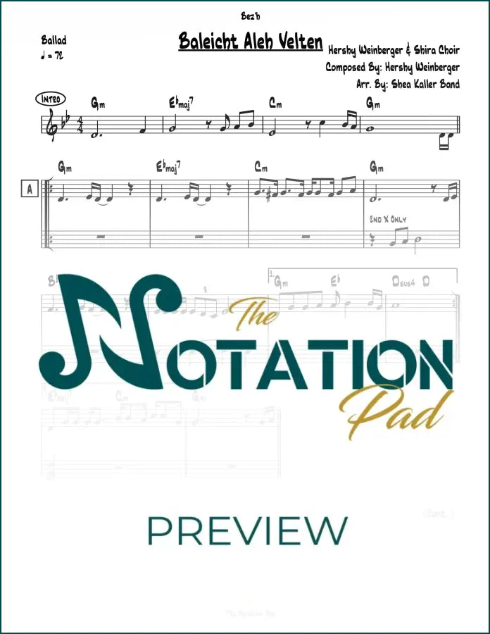 Baleicht Aleh Velten - Hershy Weinberger 2-Liner Sheet Music