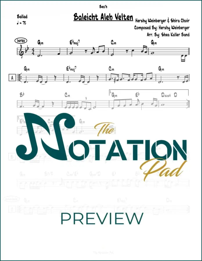 Baleicht Aleh Velten - Hershy Weinberger Lead Sheet Sheet Music