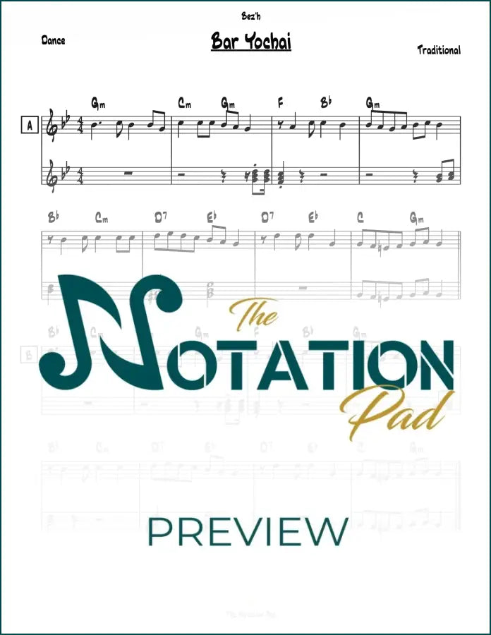 Bar Yochai - 2-Liner - Sheet Music