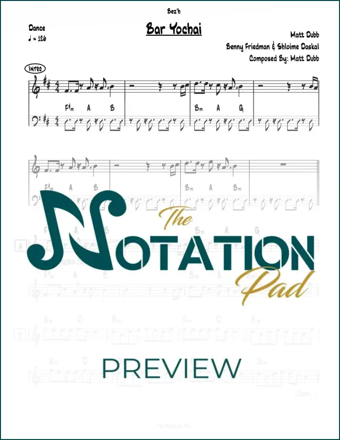 Bar Yochai - Matt Dubb - Lead Sheet - Sheet Music