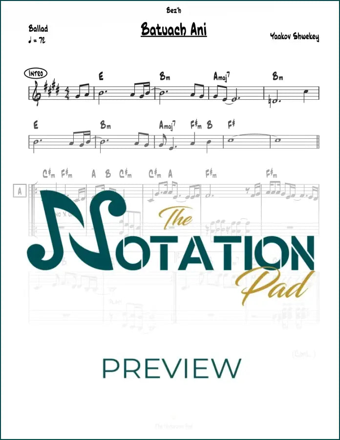 Batuach Ani 2-Liner Sheet Music