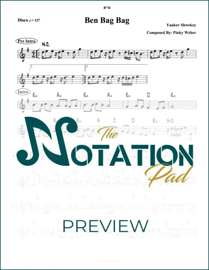 Ben Bag Bag - Shwekey Lead Sheet Sheet Music
