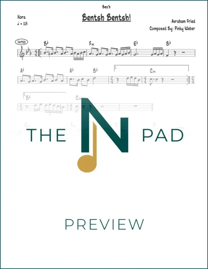 Sheet music for "Bentsh - Fried" by The Notation Pad, featuring lead sheet with musical notes on a staff.