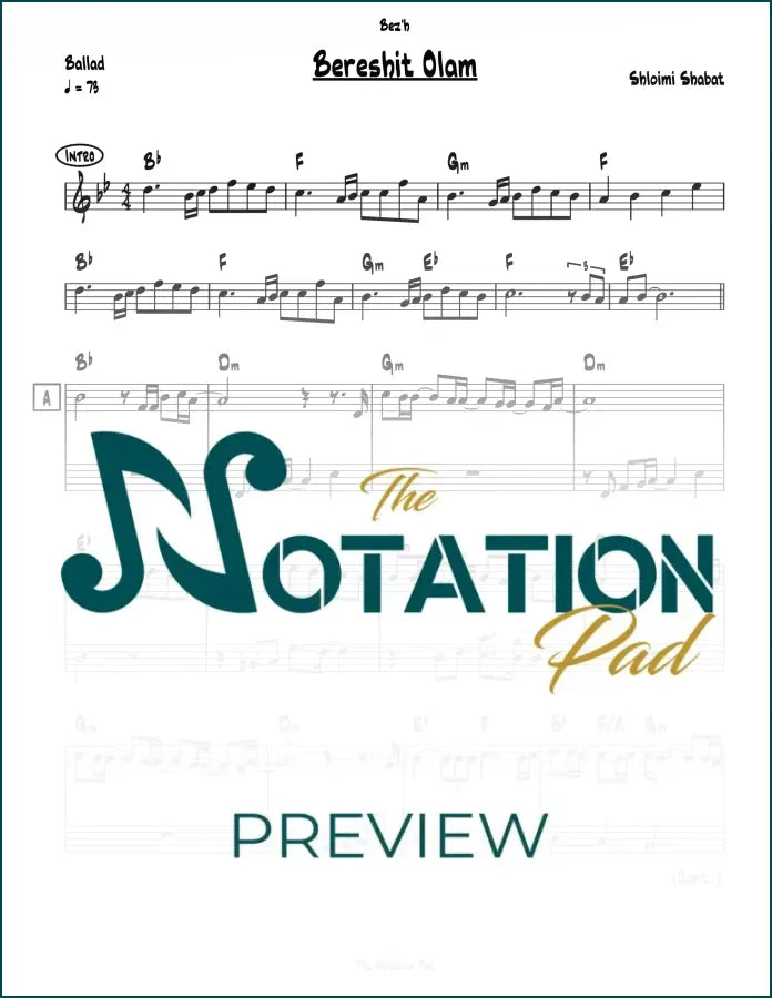Bereishit Olam 2-Liner Sheet Music