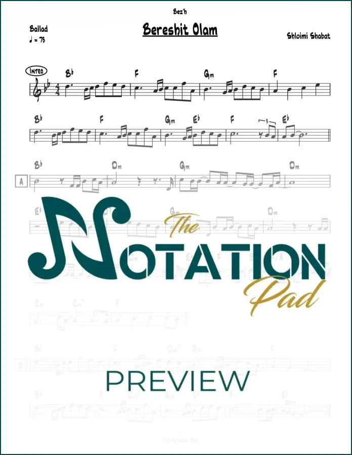 Bereishit Olam Lead Sheet Sheet Music