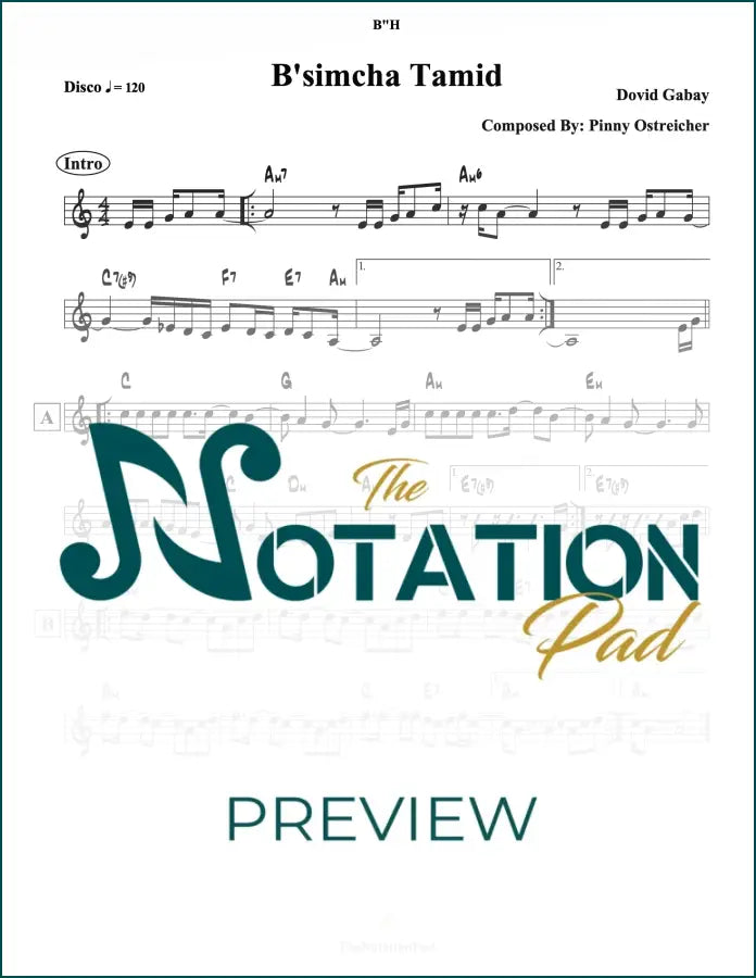 Besimcha Tamid - Gabay Lead Sheet Sheet Music