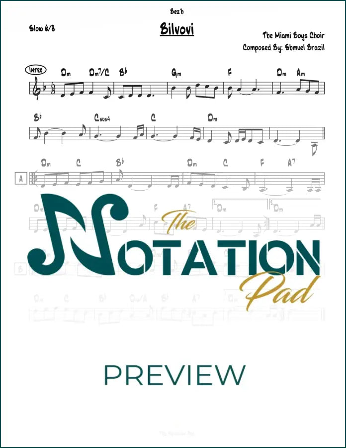 Bilvovi - MBC - Lead Sheet - Sheet Music