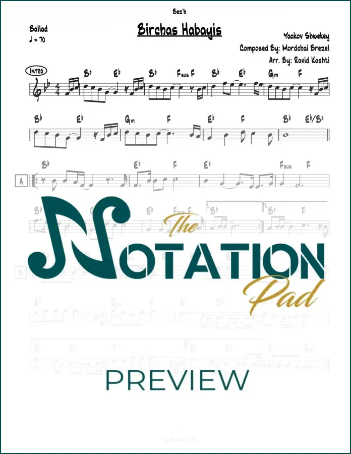 Birchas Habayis - Shwekey Lead Sheet Sheet Music