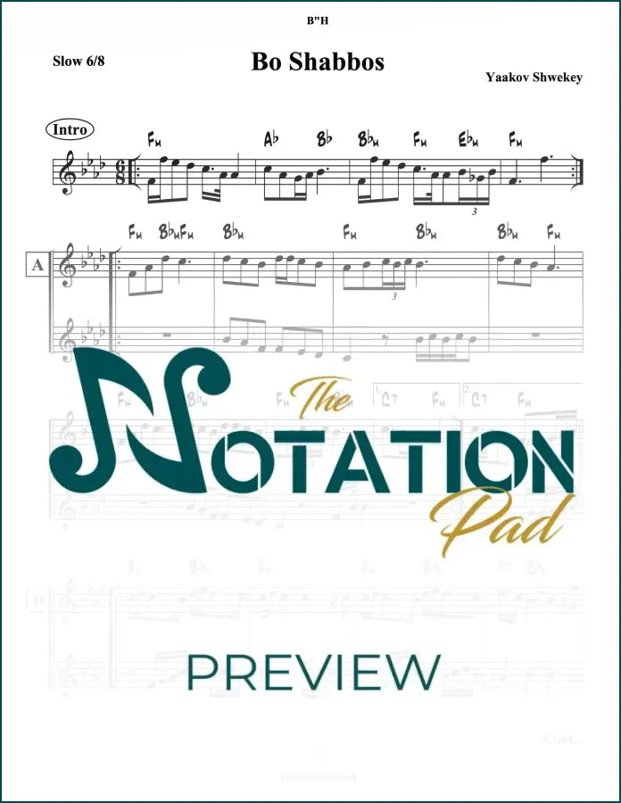 Bo Shabbos - Shwekey 2-Liner Sheet Music