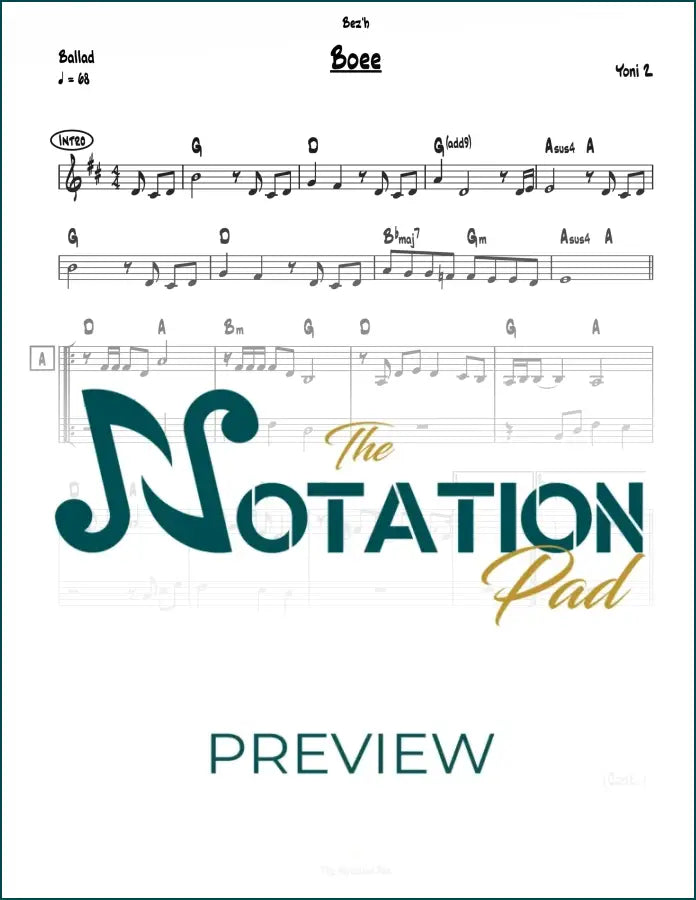 Boee - Yoni Z 2-Liner Sheet Music