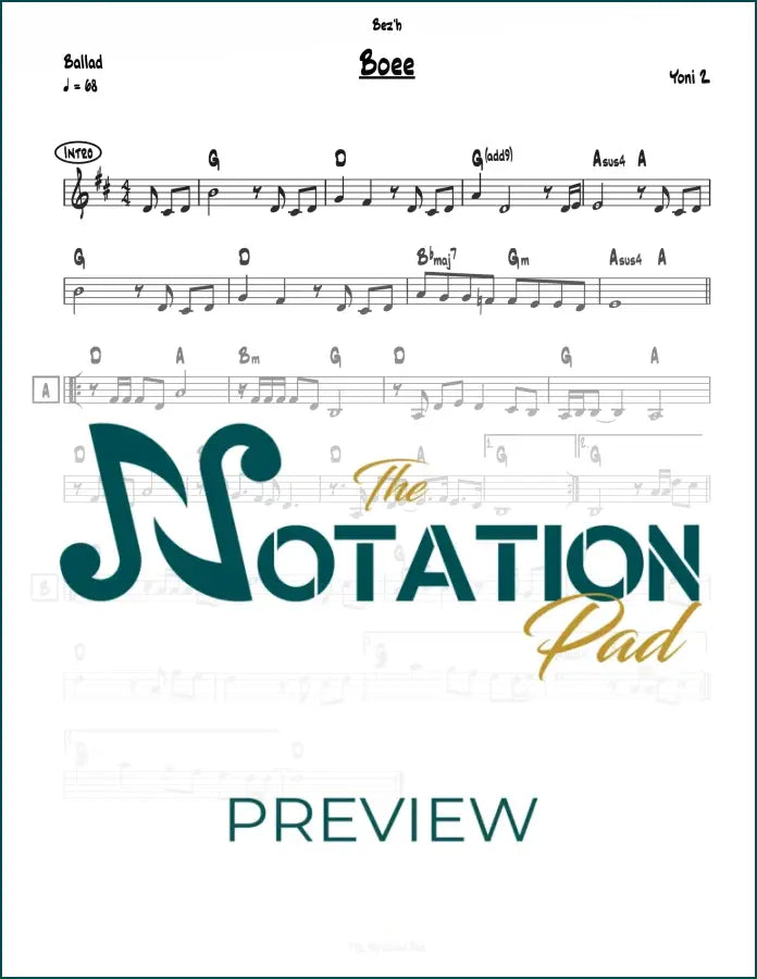 Boee - Yoni Z Lead Sheet Sheet Music