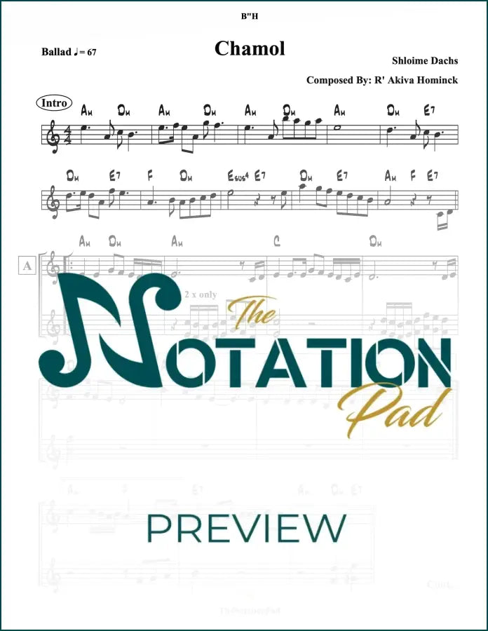 Chamol 2-Liner Sheet Music