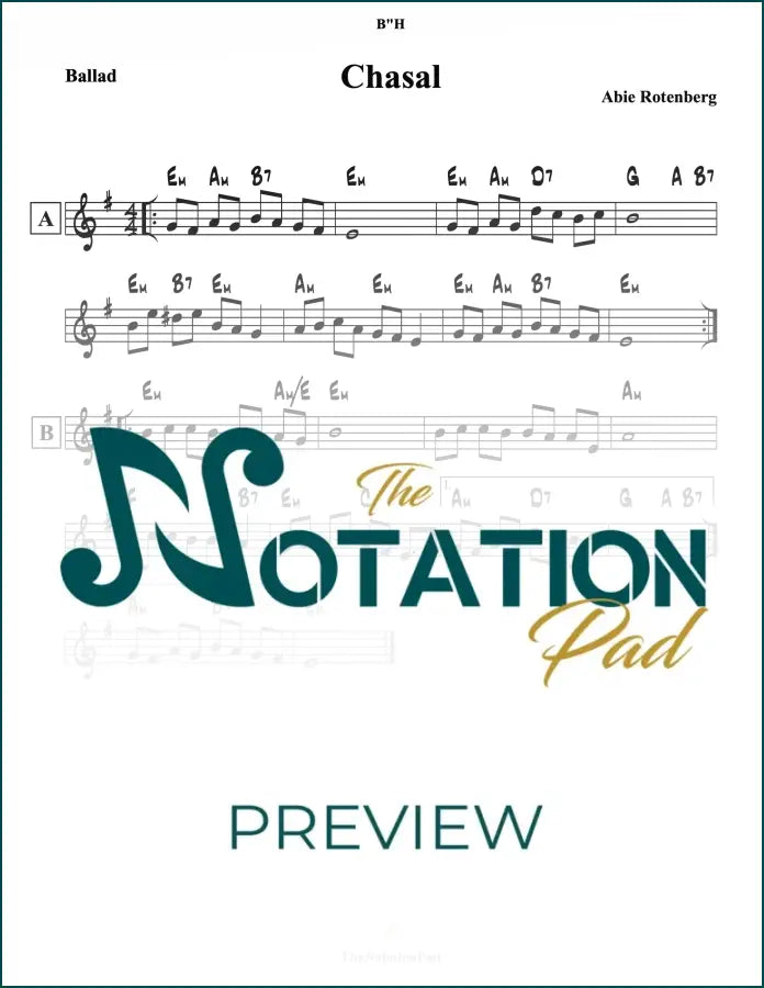 Chasal - Abie Rotenberg Lead Sheet Sheet Music