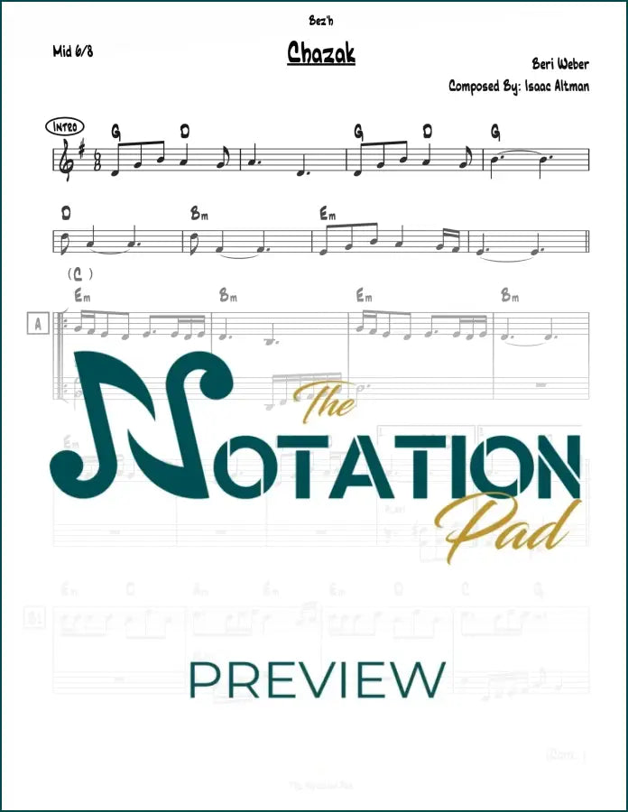 Chazak - Beri - 2-Liner - Sheet Music
