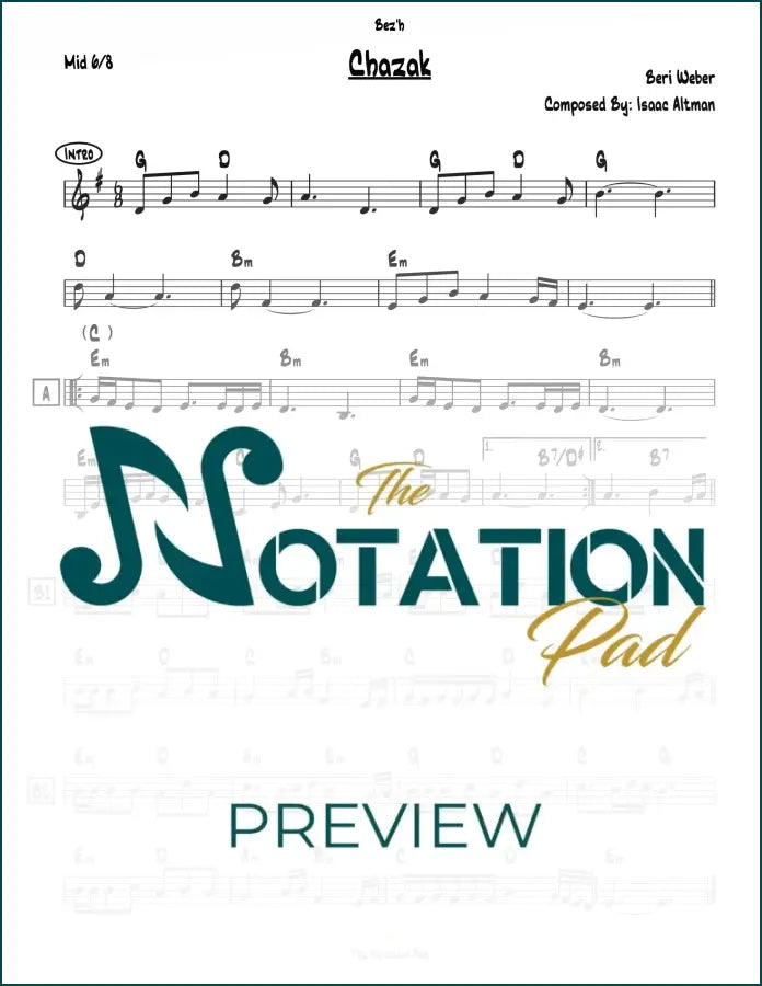 Chazak - Beri - Lead Sheet - Sheet Music