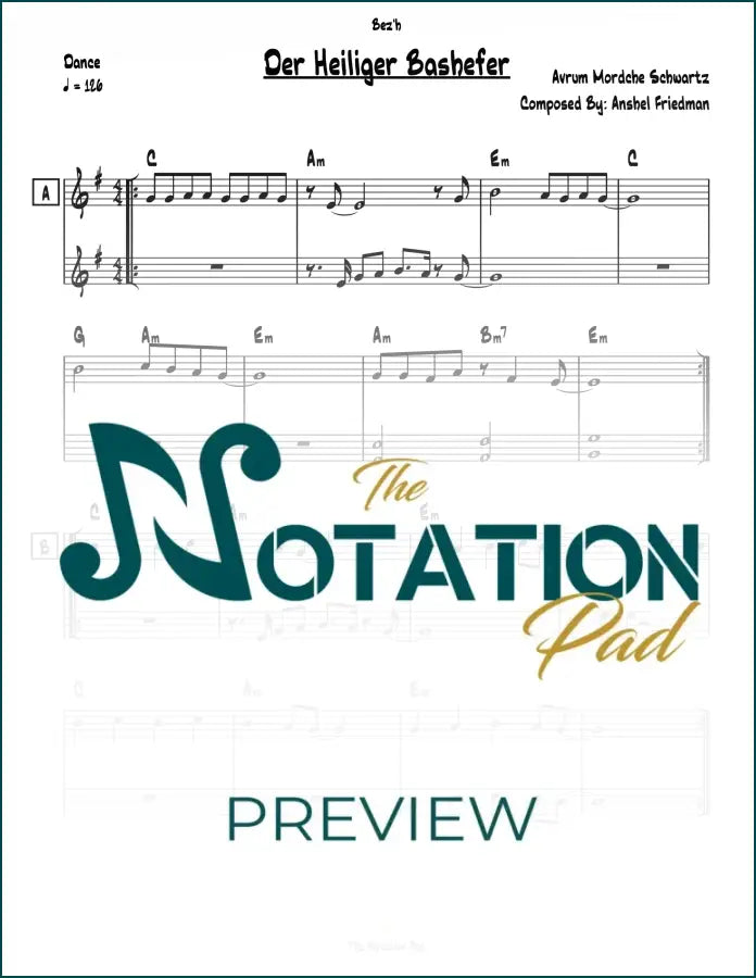 Der Heiliger Bashefer - Avrum Mordche 2-Liner Sheet Music